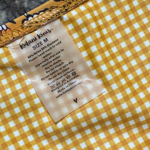Kulani Kinis Floral Yellow Reversible Printed Bikini M/L - Picture 6 of 7